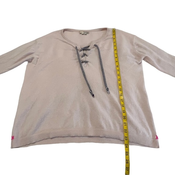 LABEL + Thread 100% Cashmere Henley Style Tie Sweater M Relaxed slouchy boxy - Picture 12 of 14
